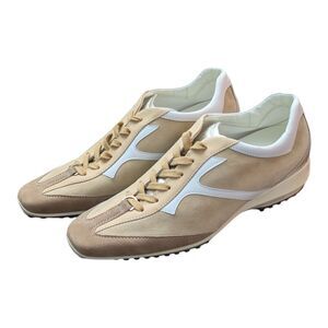 Tod's Camel Nubuck Leather Trimmed Gommino Lace-up Sneaker EU 40.5 US 7.5 Shoes